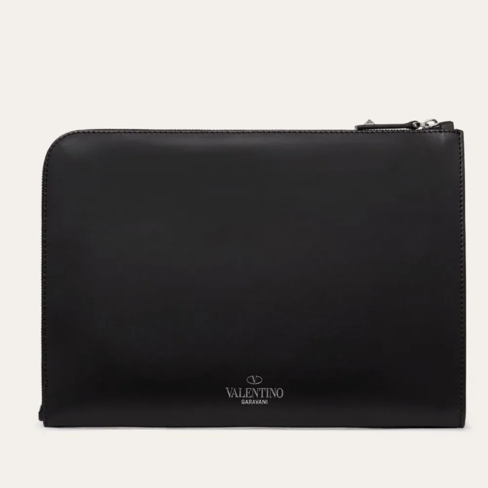Valentino VLTN Document Holder Black/Muti‎ Color Nwt
